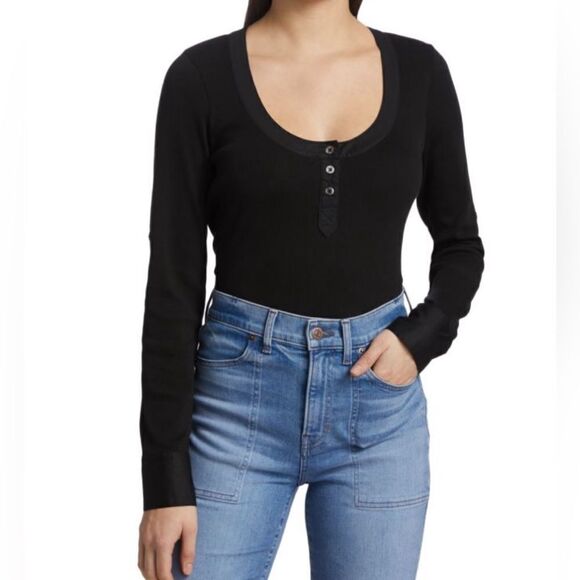 Veronica Beard Jeans McKenna Henley Top Size XS - Picture 1 of 6